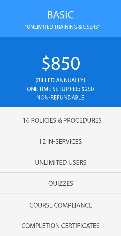 Blue Pricing Table